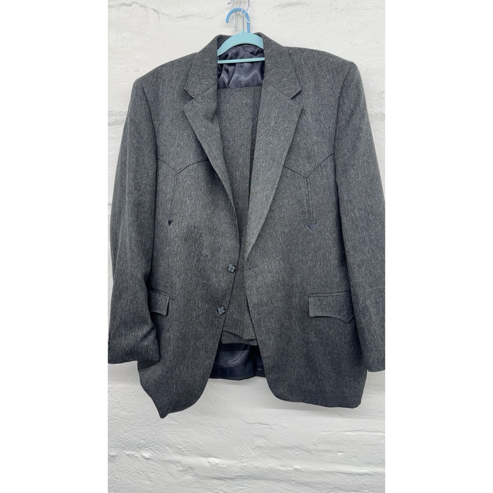 True Vintage Western Suit 4 Jacket Pants Circle S USA 1980's Rancher  Dallas Tx